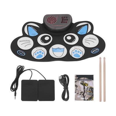 Candy-Portable Electronic Drum Set Built-in Speakers & Rechargeable Battery