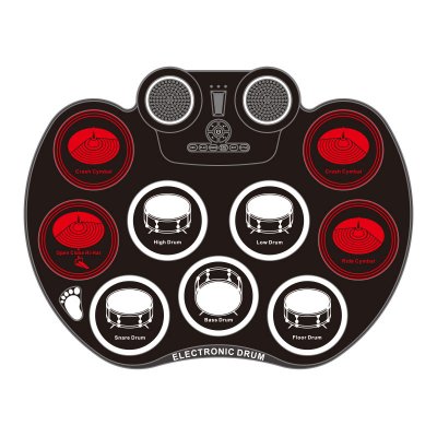 Bluetooth 9 Pads Portable Electronic Drum Set  With LED Lights And Built-in Speaker