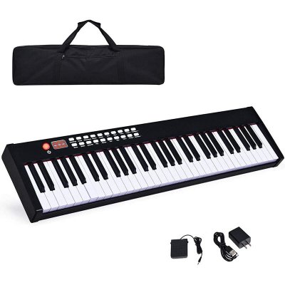 61-Key Portable Digital Piano, Electric Keyboard W/MIDI & Bluetooth, Dynamics Adjustment,