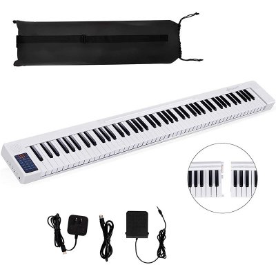 88 Key Attachable Electric Piano Keyboard, Portable Full-Size Touch Sensitive Keys