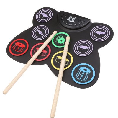 Colorful-9 Pads Portable Electronic Drum Set Without Built-in Speaker Best Gifts For Kids